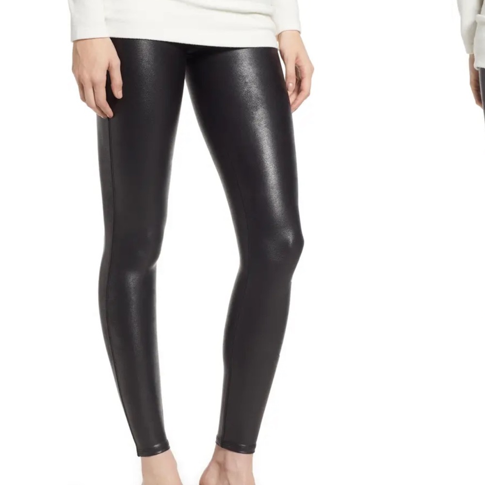 SPANX Black Faux Leather Leggings